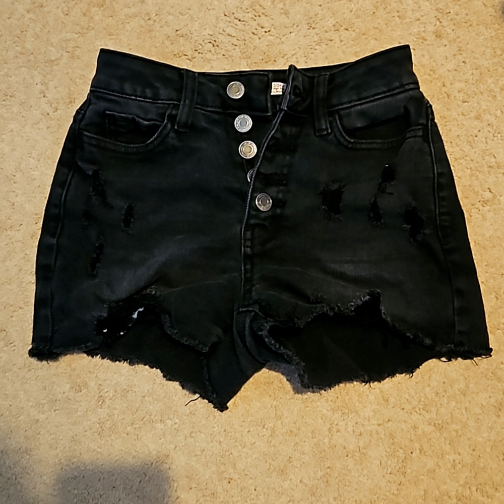 Super High Rise curvy black shorts